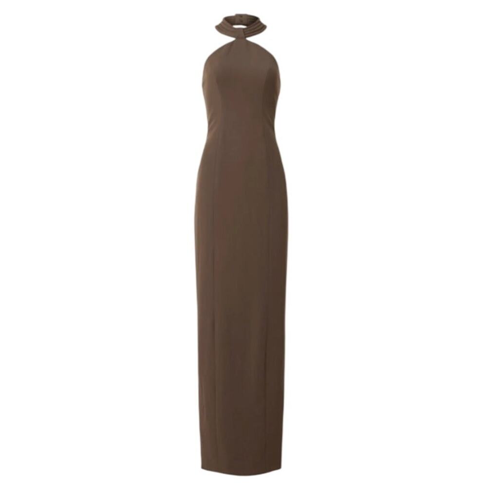 Ronny Kobo Lenox Gown in Brown, Size S